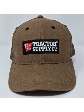 Tractor Supply Co Hat Brown Mesh Trucker Cap Snapback Adjustable Farm Logo